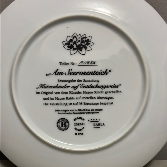 Am Seerosenteich Bradex Cat Collector Plate ~ “By The Pond” Bradford Exchange - Picture 6 of 7